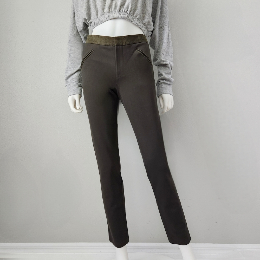 Antonio Melani Soft & Luxurious Army Green Ankle Trousers With Stretch, Size 6